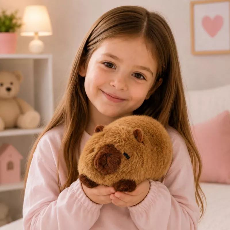 LEAN TOYS Pluchen capybara diermascotte Knuffeldier Bruin 16 cm