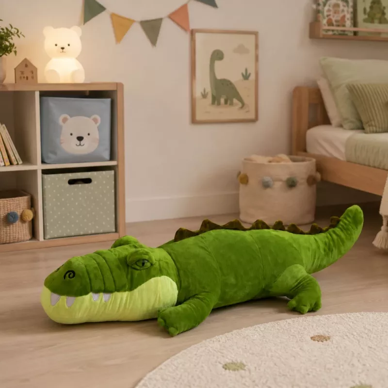 LEAN TOYS pluchen krokodil mascotte knuffeldier realistisch groen 70cm