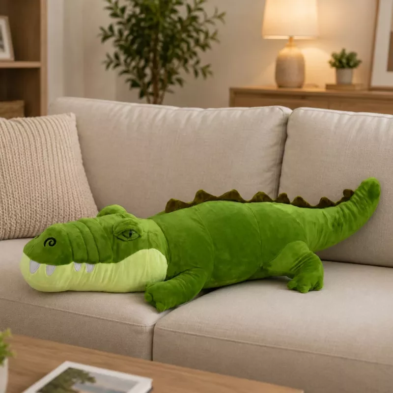 LEAN TOYS pluchen krokodil mascotte knuffeldier realistisch groen 70cm