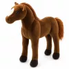 LEAN TOYS pluche paard knuffel donkerbruin 40cm x 37cm