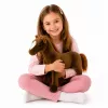 LEAN TOYS pluche paard knuffel donkerbruin 40cm x 37cm