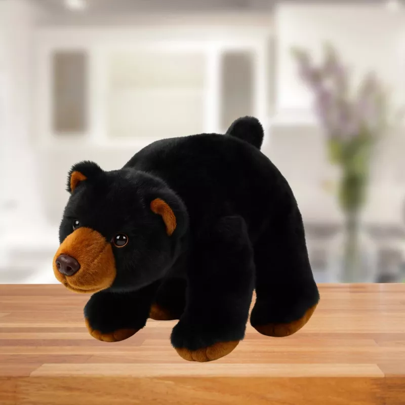 LEAN TOYS Pluchen mascotte Knuffeldier Zwarte beer 28cm