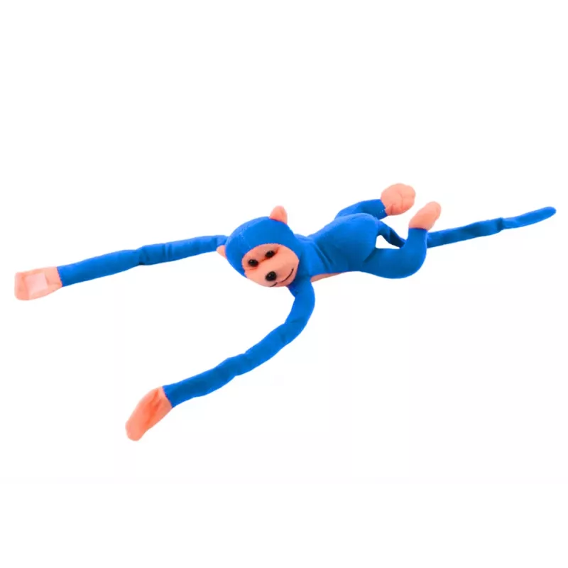 LEAN TOYS pluche aap mascotte met geluid, blauw 80 cm