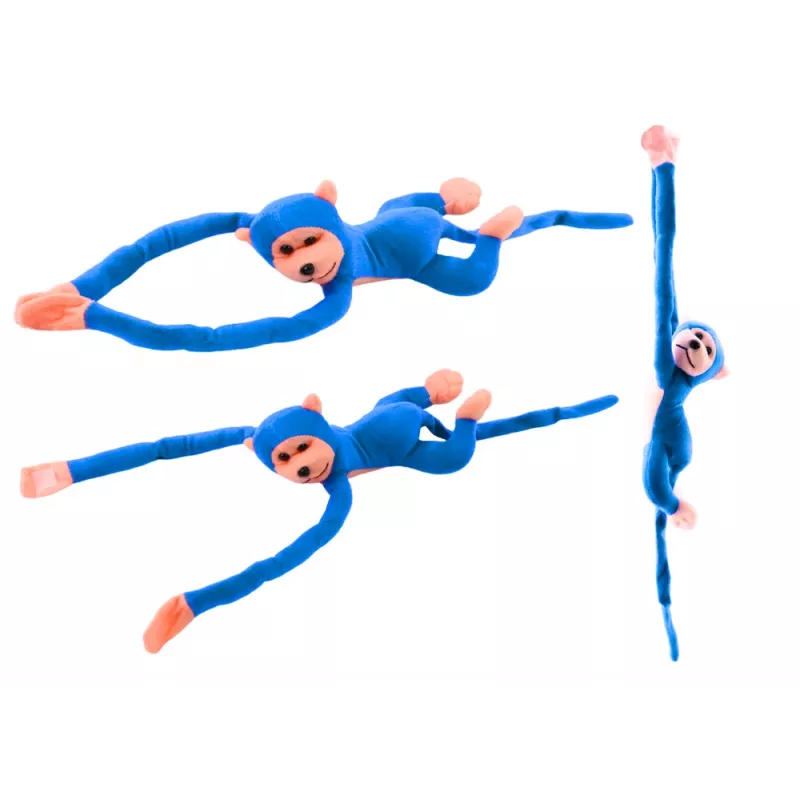LEAN TOYS pluche aap mascotte met geluid, blauw 80 cm