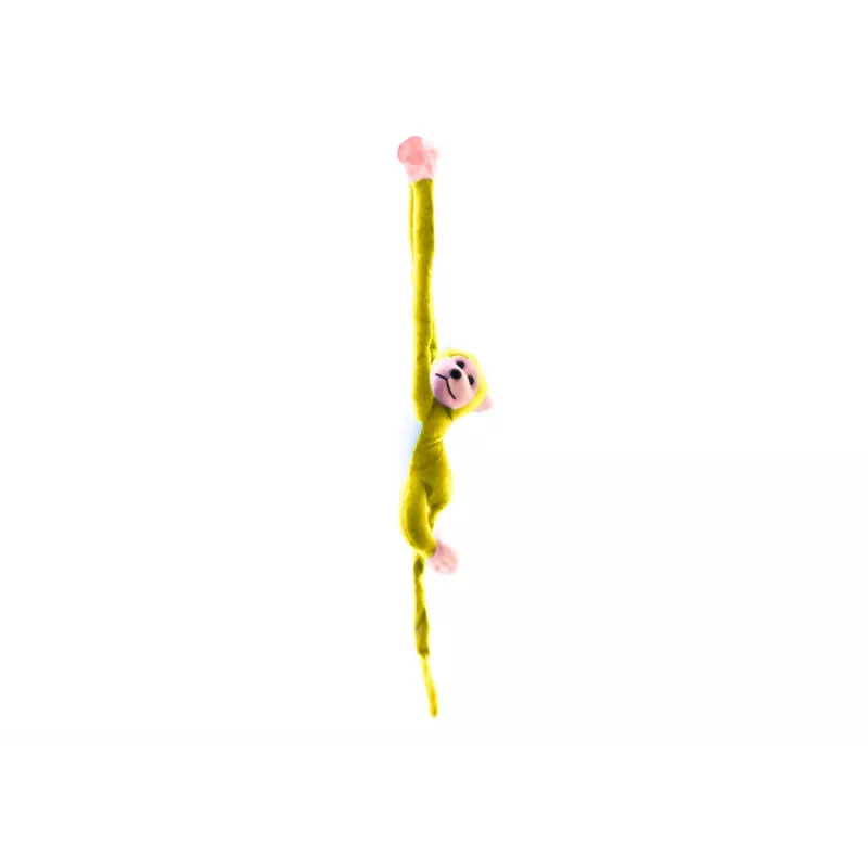 LEAN TOYS pluchen aap mascotte met geluid, geel 80 cm