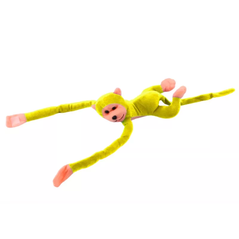 LEAN TOYS pluchen aap mascotte met geluid, geel 80 cm