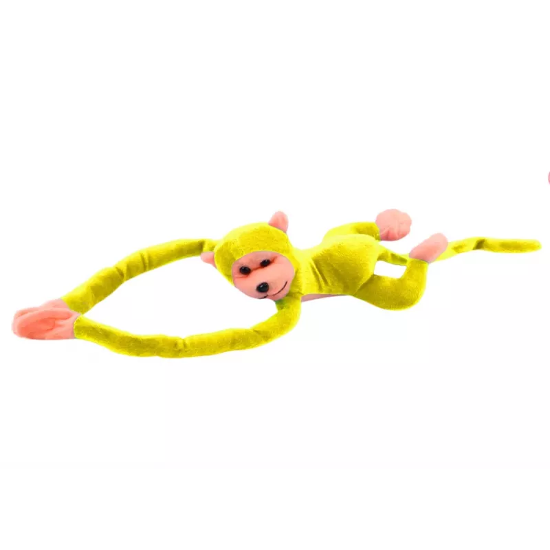LEAN TOYS pluchen aap mascotte met geluid, geel 80 cm
