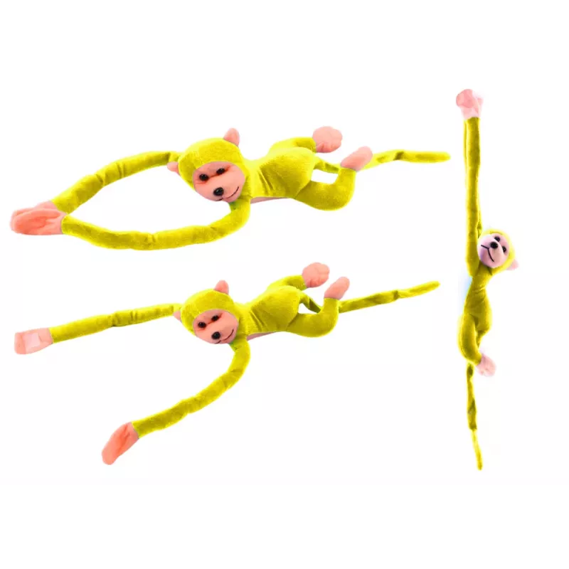 LEAN TOYS pluchen aap mascotte met geluid, geel 80 cm