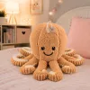 LEAN TOYS pluchen octopus knuffel met zuignap beige 16 cm