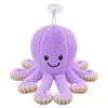 LEAN TOYS pluche octopus speelgoed met zuignap, paars, 16 cm