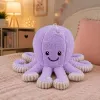 LEAN TOYS pluche octopus speelgoed met zuignap, paars, 16 cm