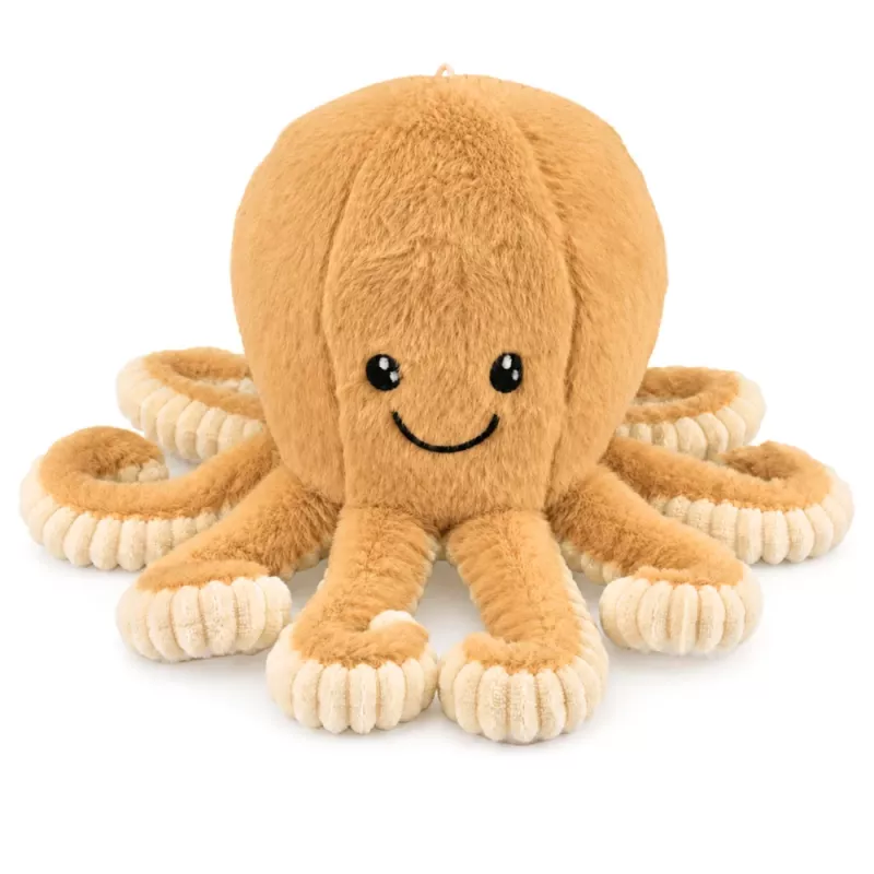 LEAN TOYS pluche octopus met elastische tentakels, beige 50 cm – zacht knuffeldier