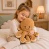LEAN TOYS pluche octopus met elastische tentakels, beige 50 cm – zacht knuffeldier