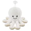 LEAN TOYS Pluchen Octopus met Zuignap, Wit, 16 cm – Zachte zeebewoner metgezel