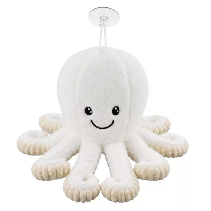 LEAN TOYS Pluchen Octopus met Zuignap, Wit, 16 cm – Zachte zeebewoner metgezel