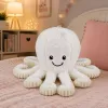 LEAN TOYS Pluchen Octopus met Zuignap, Wit, 16 cm – Zachte zeebewoner metgezel