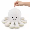 LEAN TOYS Pluchen Octopus met Zuignap, Wit, 16 cm – Zachte zeebewoner metgezel