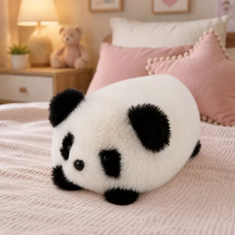 LEAN TOYS Pluchen panda Knuffeldier Zwart en Wit 16 cm