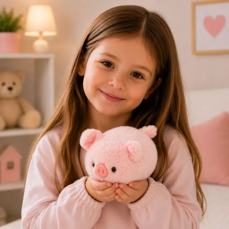 LEAN TOYS Pluchen varken mascotte Zacht knuffeldier Roze 16 cm