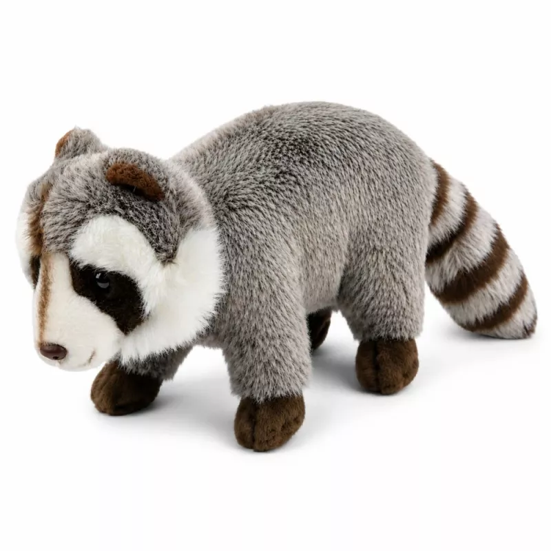 LEAN TOYS pluchen wasbeer mascotte – realistisch zachte knuffel, grijs 45 cm