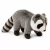 LEAN TOYS pluchen wasbeer mascotte – realistisch zachte knuffel, grijs 45 cm