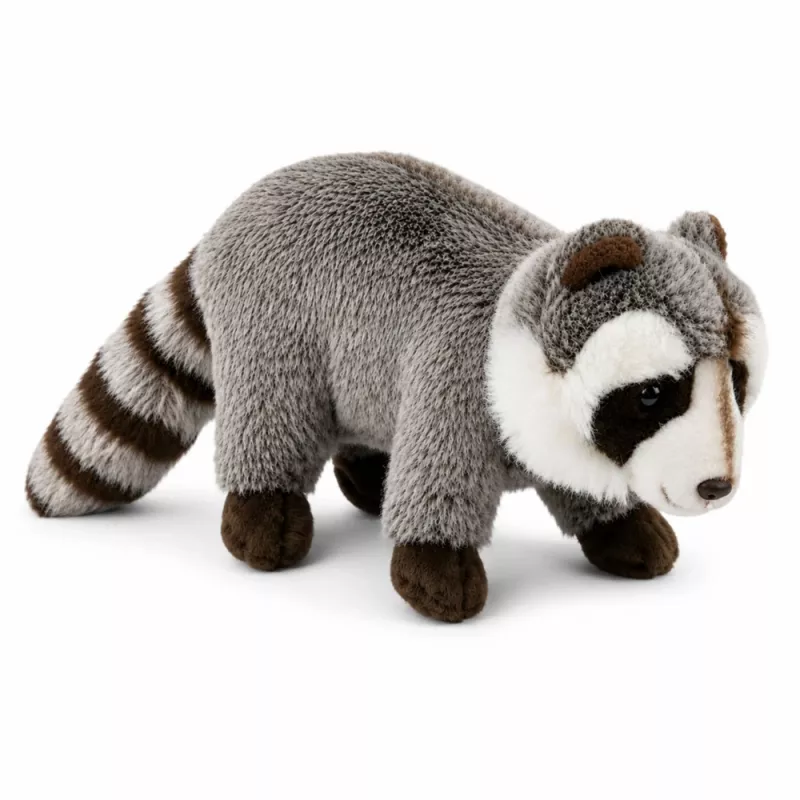 LEAN TOYS pluchen wasbeer mascotte – realistisch zachte knuffel, grijs 45 cm
