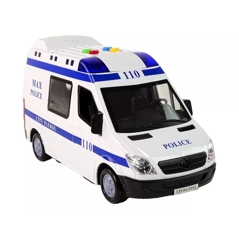 LEAN TOYS Politieauto met frictieaandrijving, geluid en licht