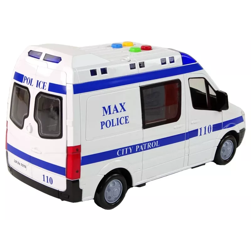 LEAN TOYS Politieauto met frictieaandrijving, geluid en licht