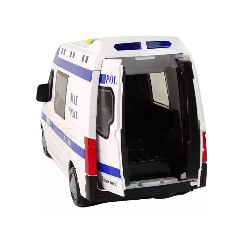 LEAN TOYS Politieauto met frictieaandrijving, geluid en licht