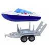 LEAN TOYS politiequad met aanhanger en motorboot