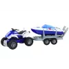 LEAN TOYS politiequad met aanhanger en motorboot