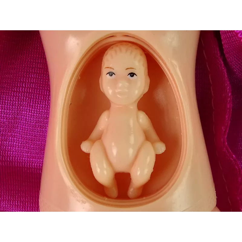 LEAN TOYS Zwangere Babypop met Lang Haar en Accessoires