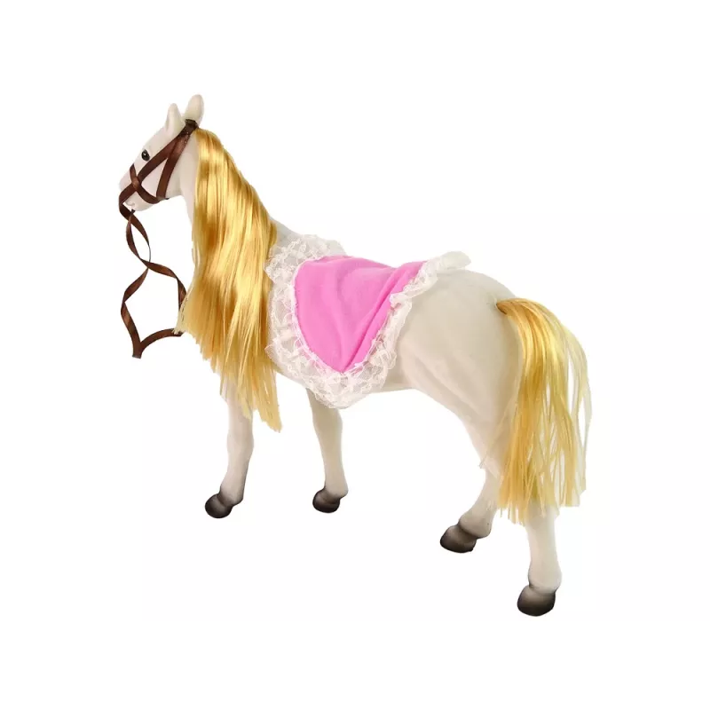 LEAN TOYS Prinsessenpop met witte pony figuren accessoires
