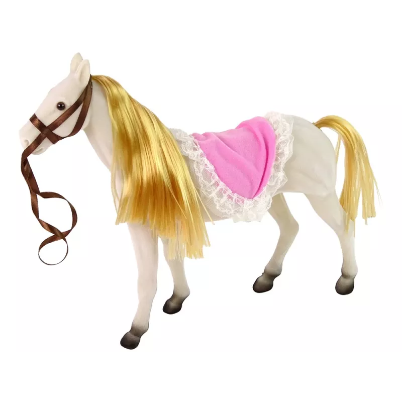LEAN TOYS Prinsessenpop met witte pony figuren accessoires