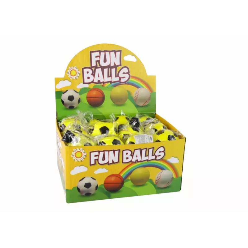 LEAN TOYS PU voetbal met jojo-gum om te stuiteren, 6 cm, geel