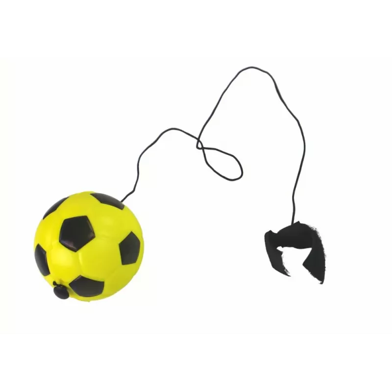 LEAN TOYS PU voetbal met jojo-gum om te stuiteren, 6 cm, geel