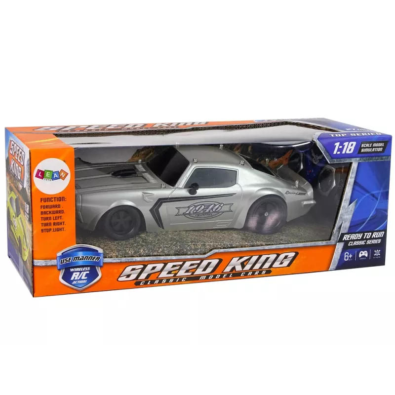 LEAN TOYS R/C 1:18 zilver Champion piloot sportwagen