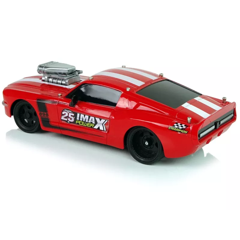 LEAN TOYS R/C sportwagen 1:16 rood witte strepen piloot