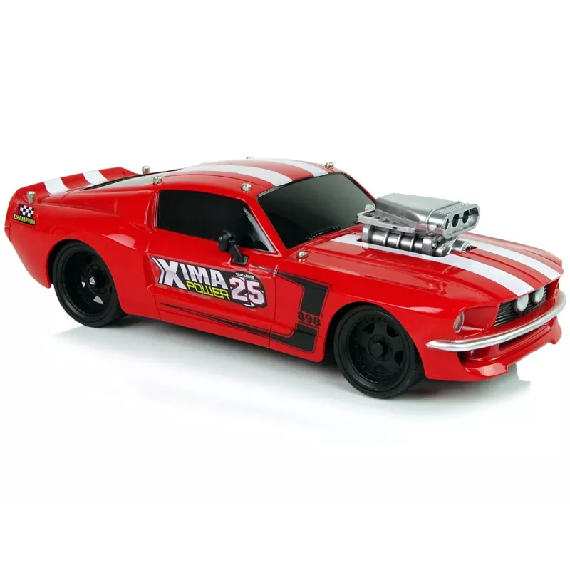 LEAN TOYS R/C sportwagen 1:16 rood witte strepen piloot