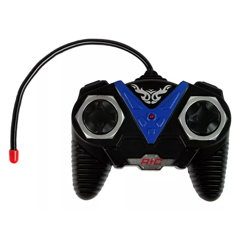 LEAN TOYS R/C sportwagen 1:16 zilver blauwe strepen piloot