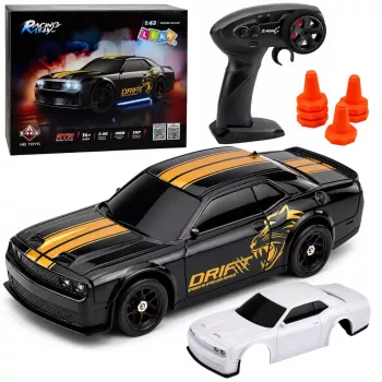 LEAN TOYS RC drift sportwagen 1:43 4WD verwisselbare carrosserie zwart