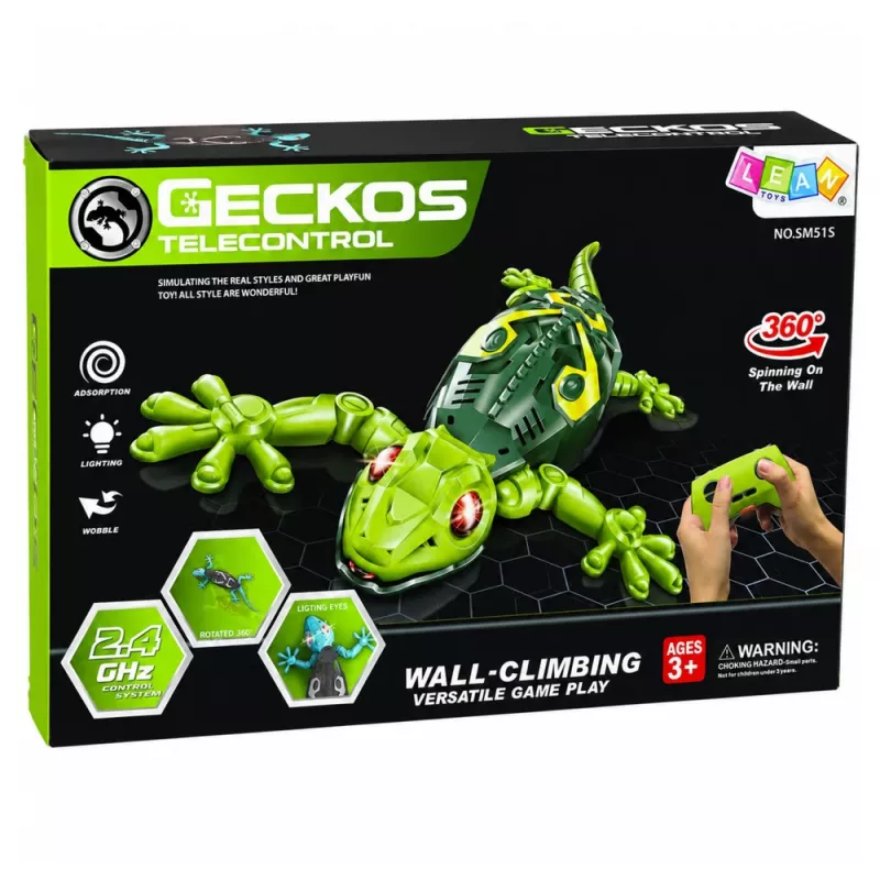LEAN TOYS RC gekko hagedis muurklimmend 360° blauw