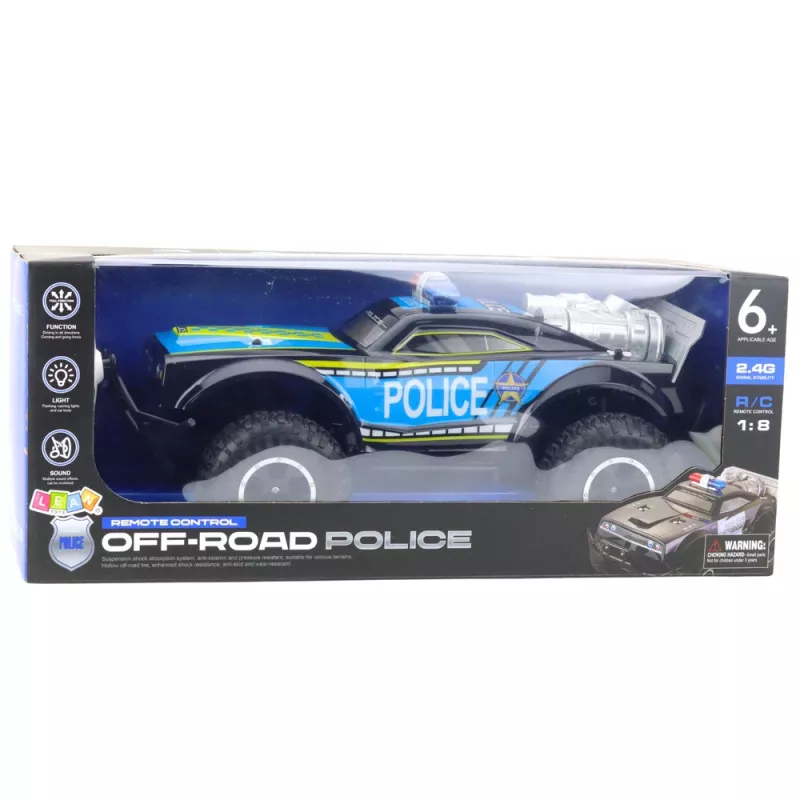 LEAN TOYS RC off-road politieauto 1:8 zwart
