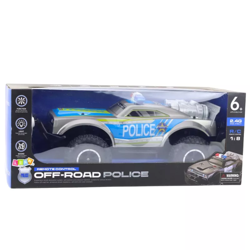 LEAN TOYS RC off-road politieauto 1:8 zilver
