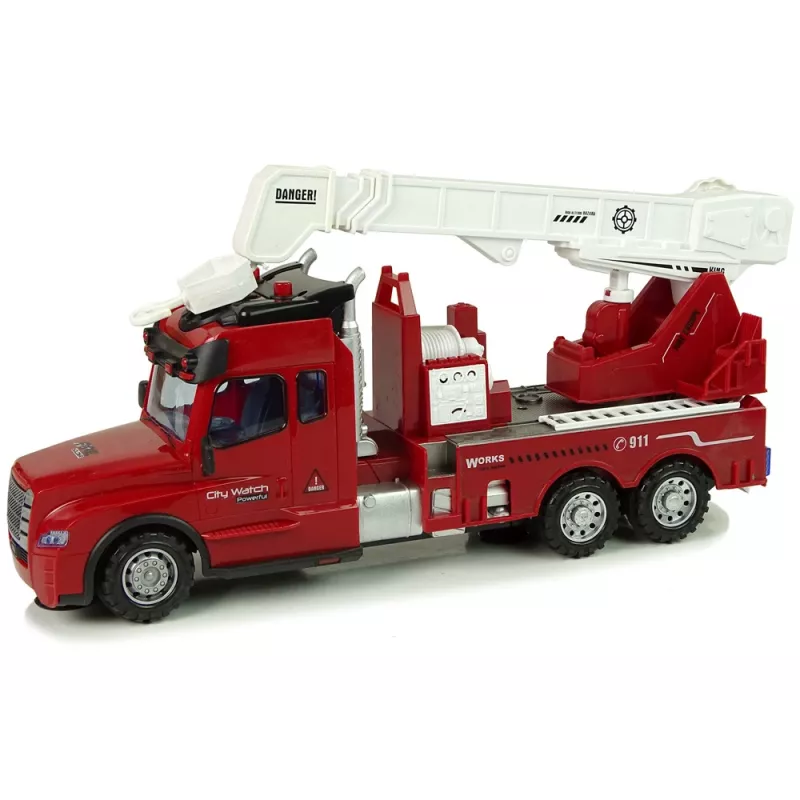 LEAN TOYS brandweerafstandsbedieningsauto 2.4G met licht en geluid rood