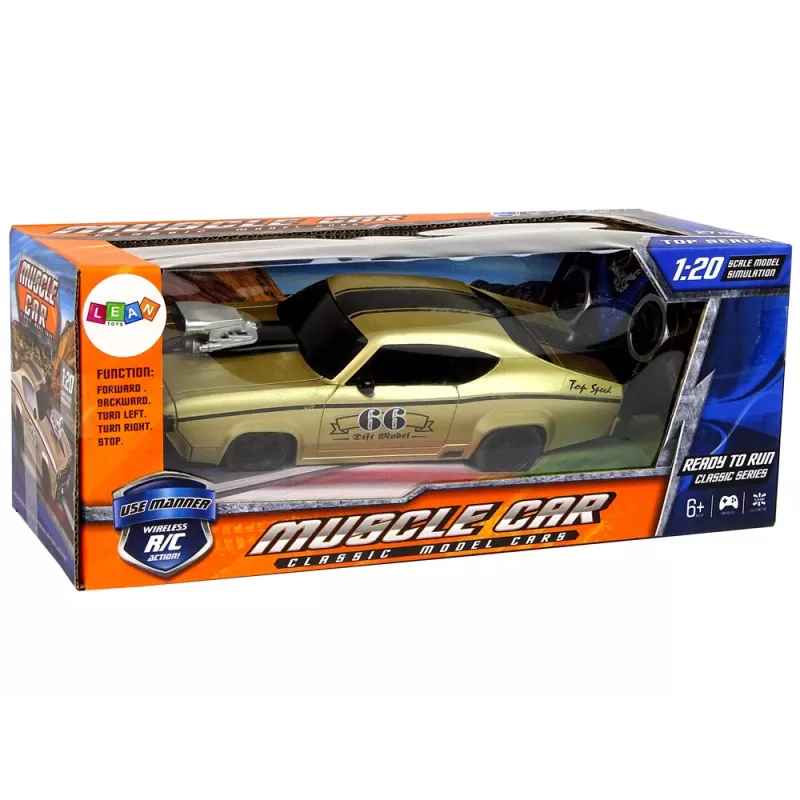 LEAN TOYS Op afstand bestuurbare sportwagen Classic 1:20 goud piloot