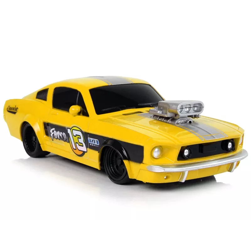 LEAN TOYS Op afstand bestuurbare sportwagen Classic 1:20 geel piloot