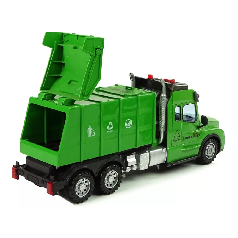 LEAN TOYS vuilniswagen Pilot op afstandsbediening 2.4G lichten geluiden groen