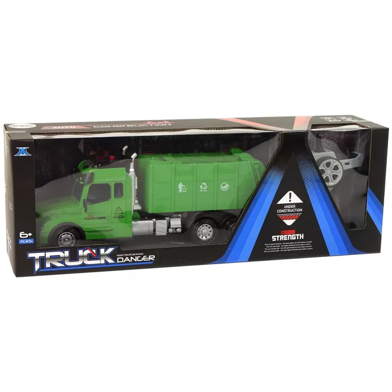 LEAN TOYS vuilniswagen Pilot op afstandsbediening 2.4G lichten geluiden groen