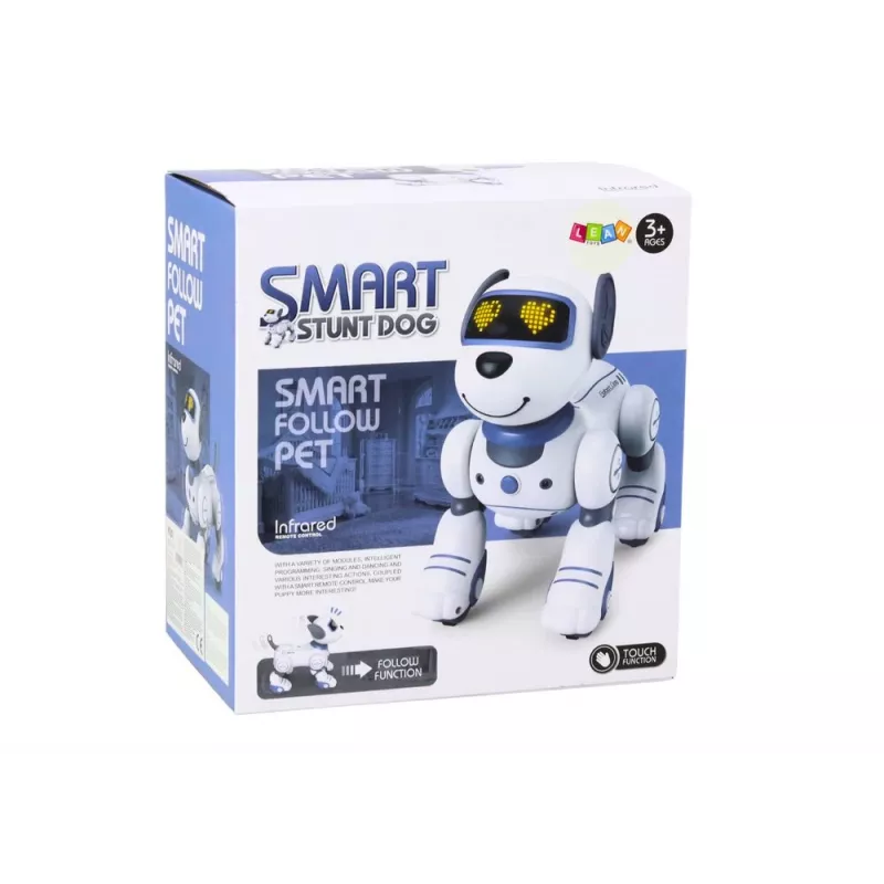 LEAN TOYS op afstand bestuurbare interactieve robothond – dansen, zingen, programmeerbare opdrachten, blauw